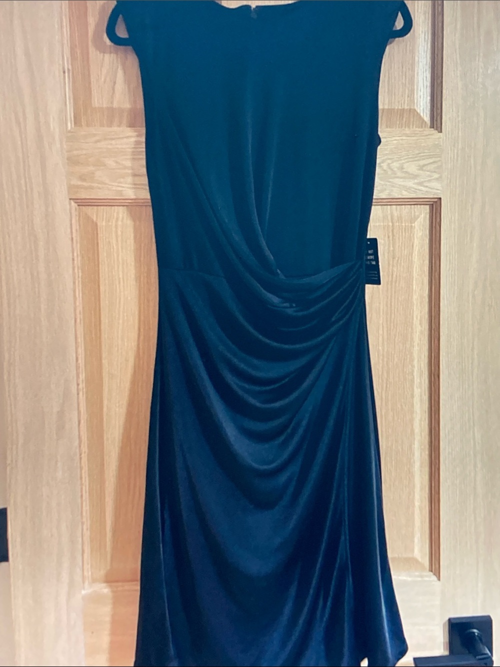 Express Black Sleeveless Midi Dress with Draped Waist Detail